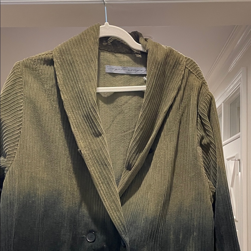 Raquel Allegra Olive Green Ombre Coat (bw) - Picture 5 of 8